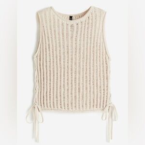H&M Cream Ladder Knit Sweater Vest